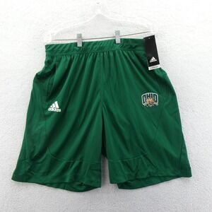 Adidas Shorts Mens Large Ohio Bobcats Green Aeroready Athletic Pockets Polyester